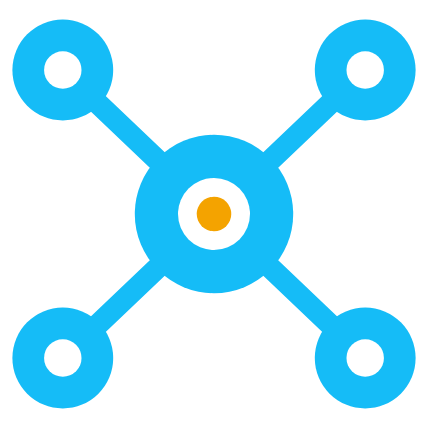 Blue network of connected page nodes