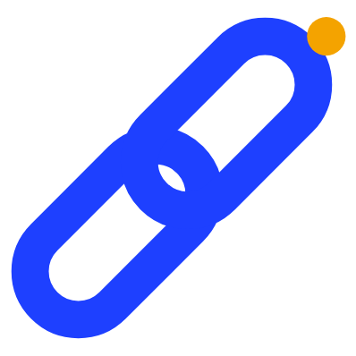 Two linked blue chain links