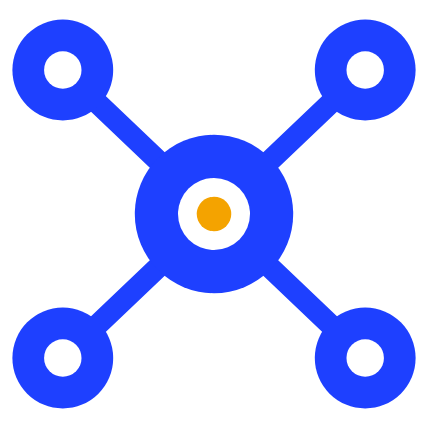 Blue network of connected page nodes