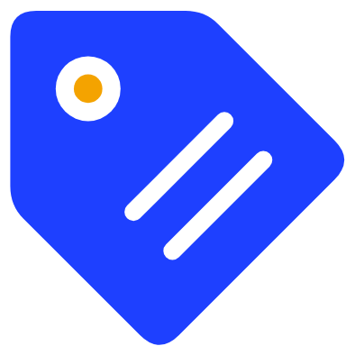 Blue price tag