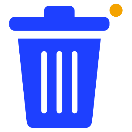 Blue rubbish bin with a lid